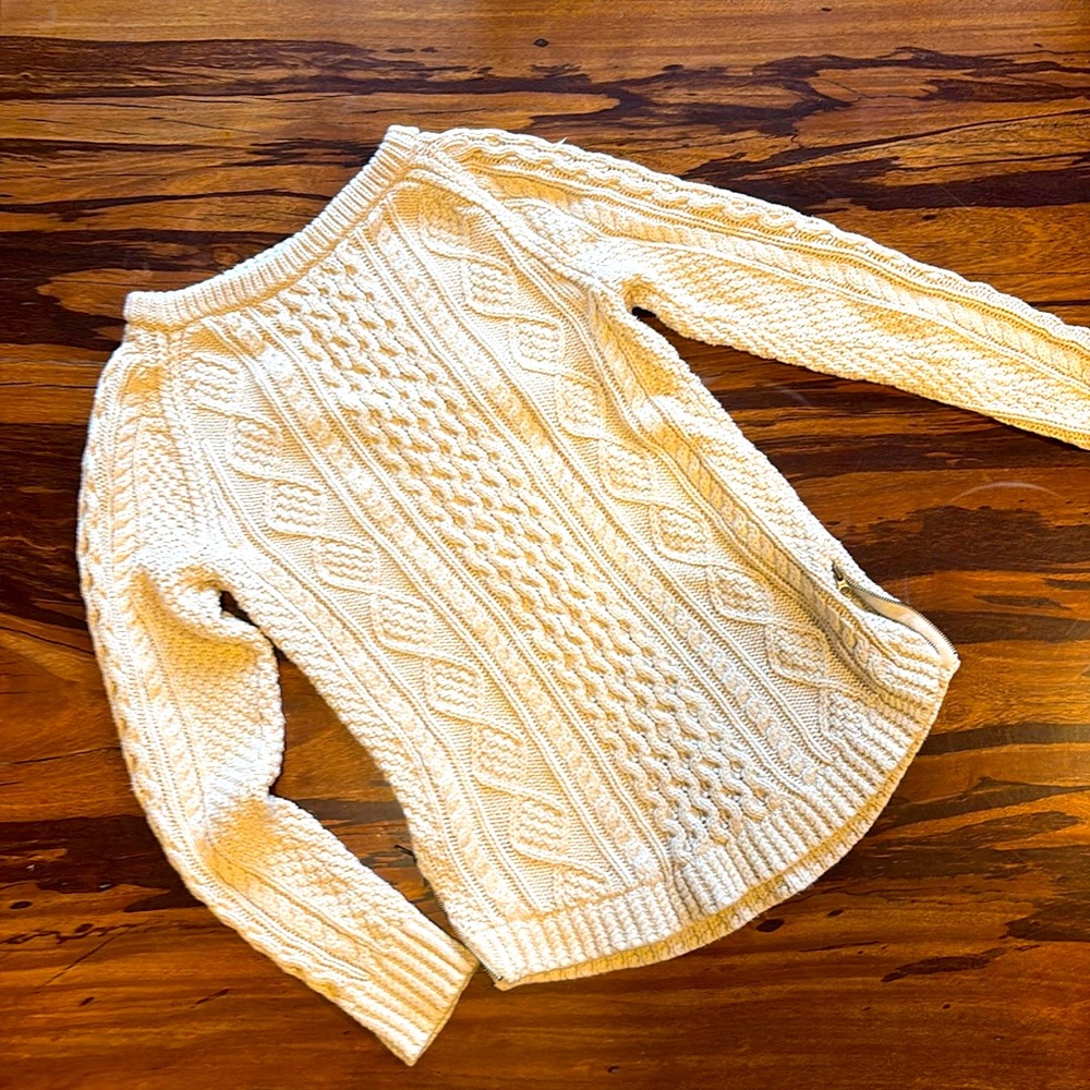 LL bean cotton fisherman sweater size xxs